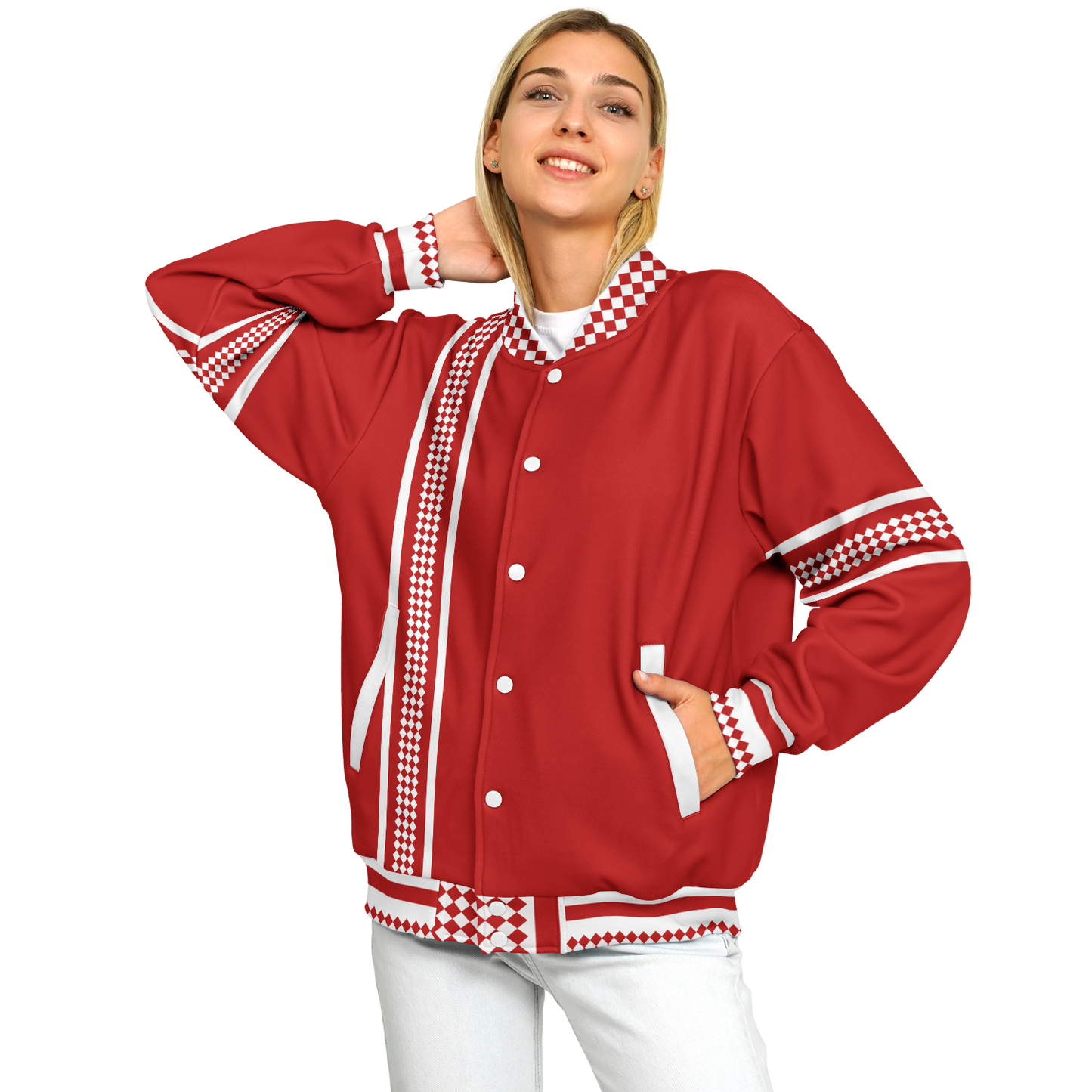 Baseball Jacket - Red Christmas Numbered