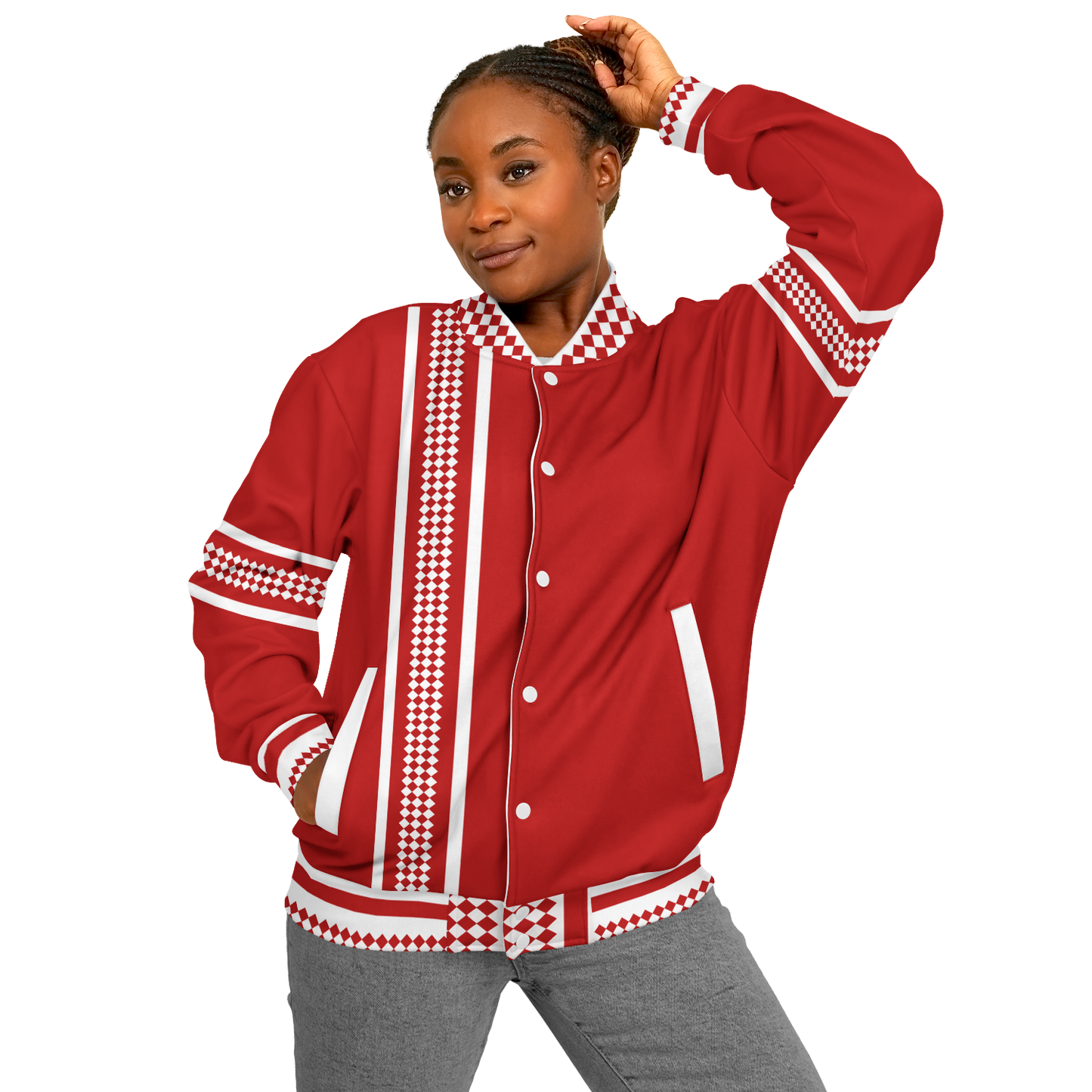 Baseball Jacket - Red Christmas Numbered