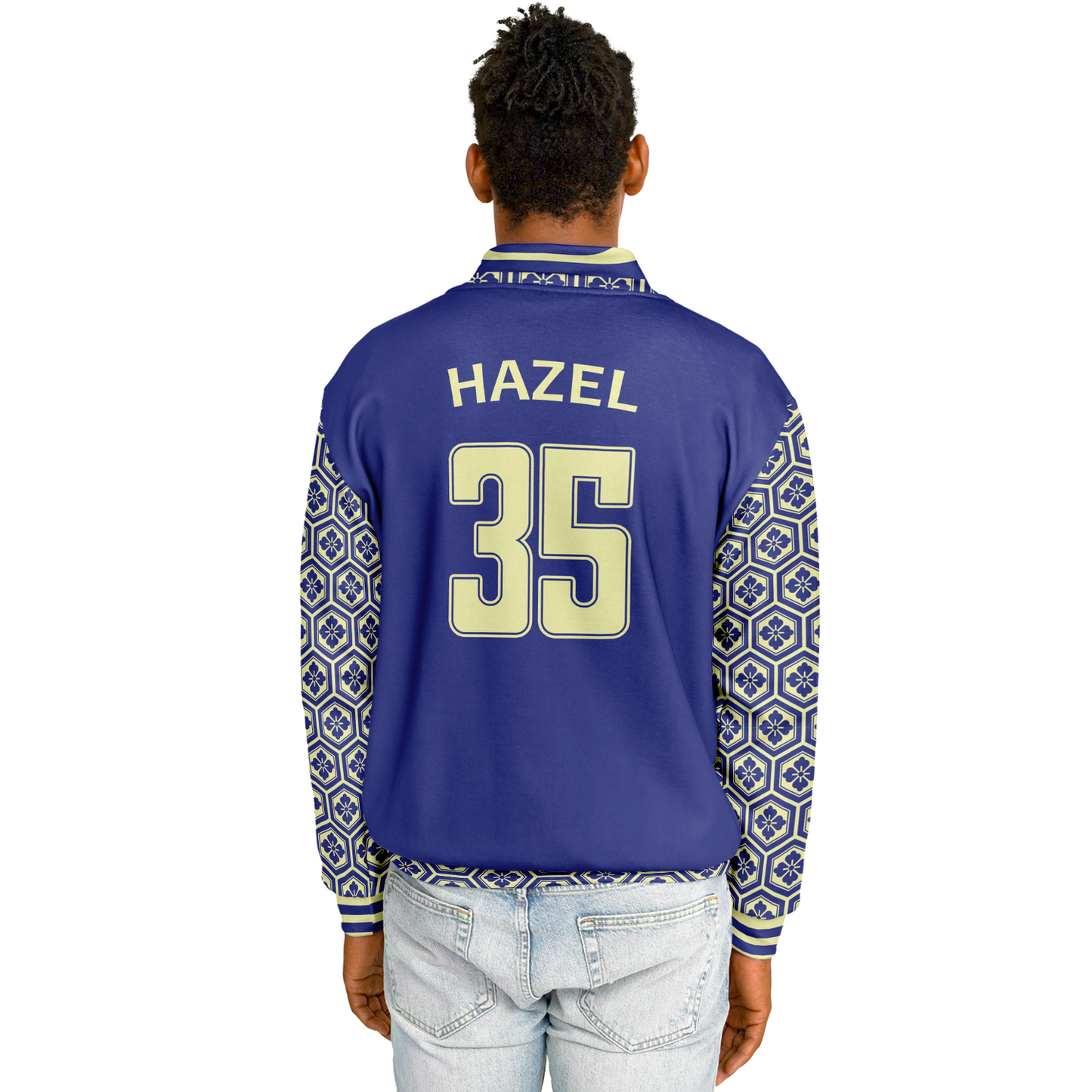 Baseball Jacket - Floral Hex Patterned