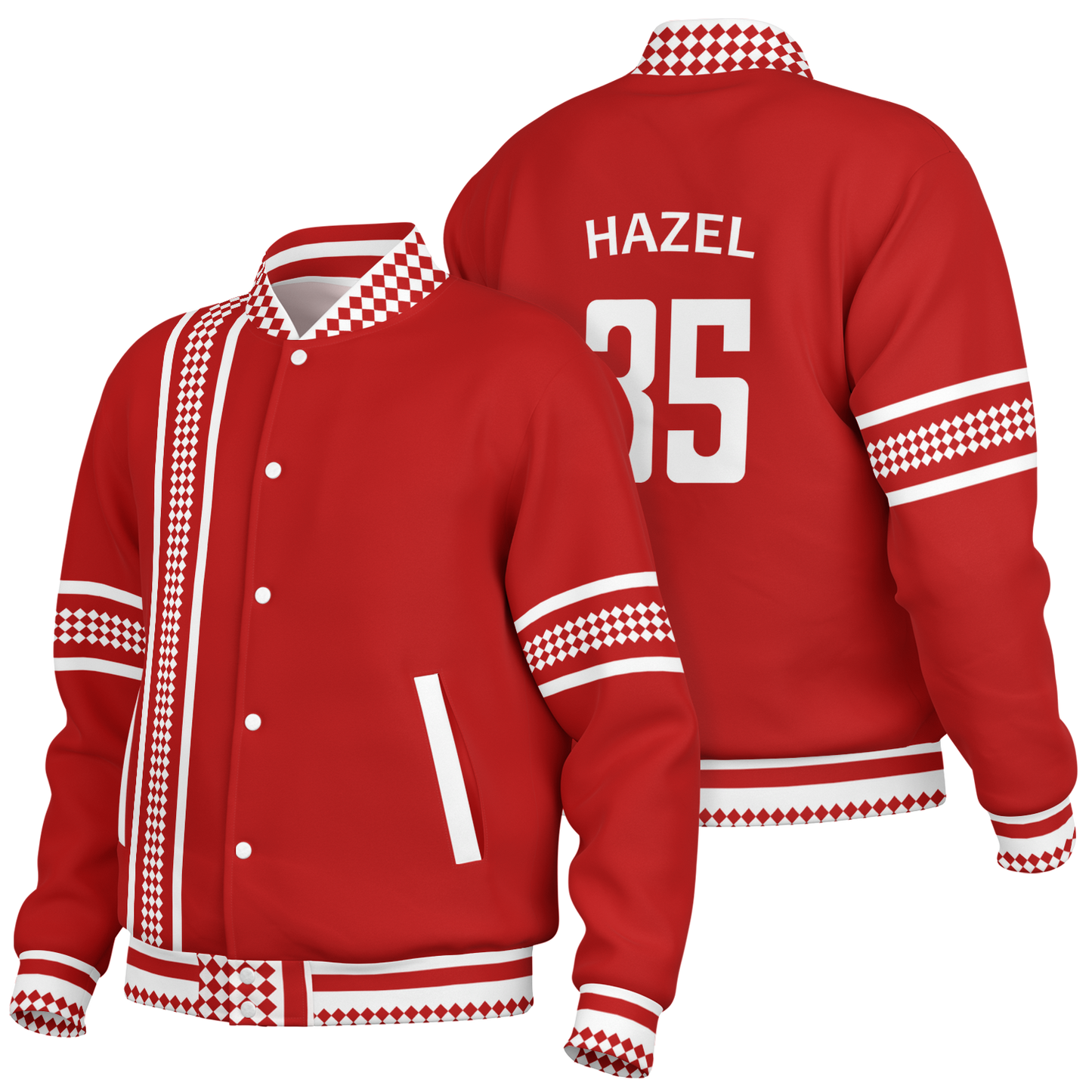 Baseball Jacket - Red Christmas Numbered