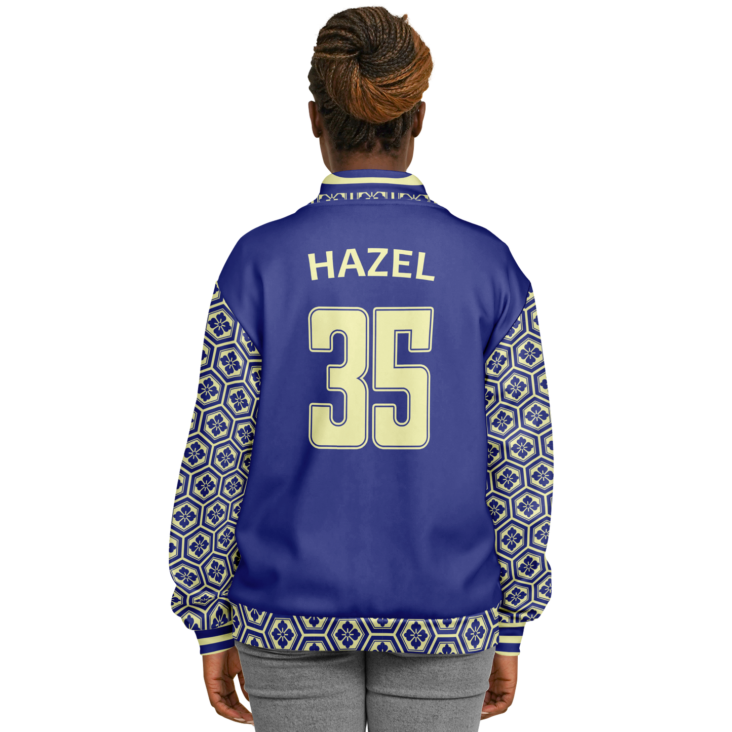 Baseball Jacket - Floral Hex Patterned