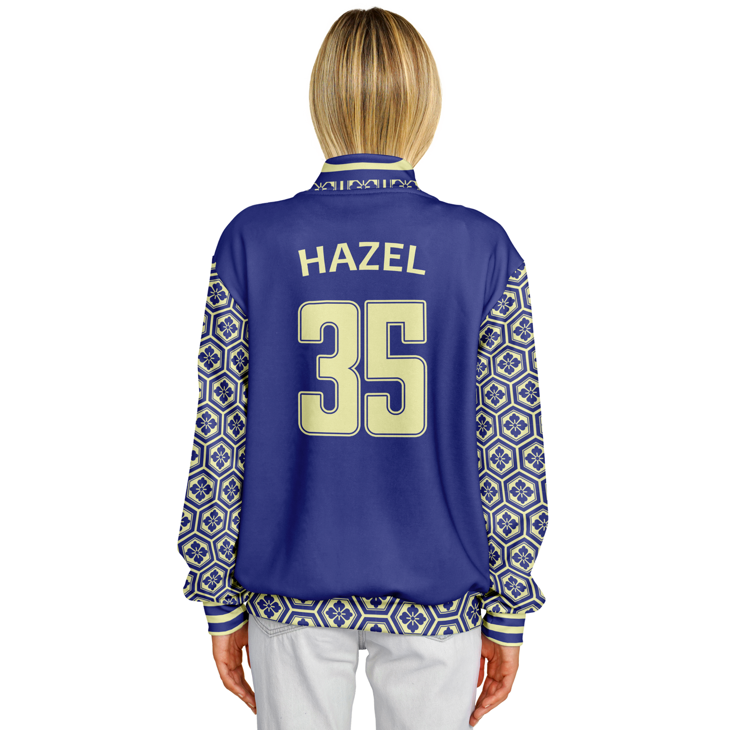 Baseball Jacket - Floral Hex Patterned