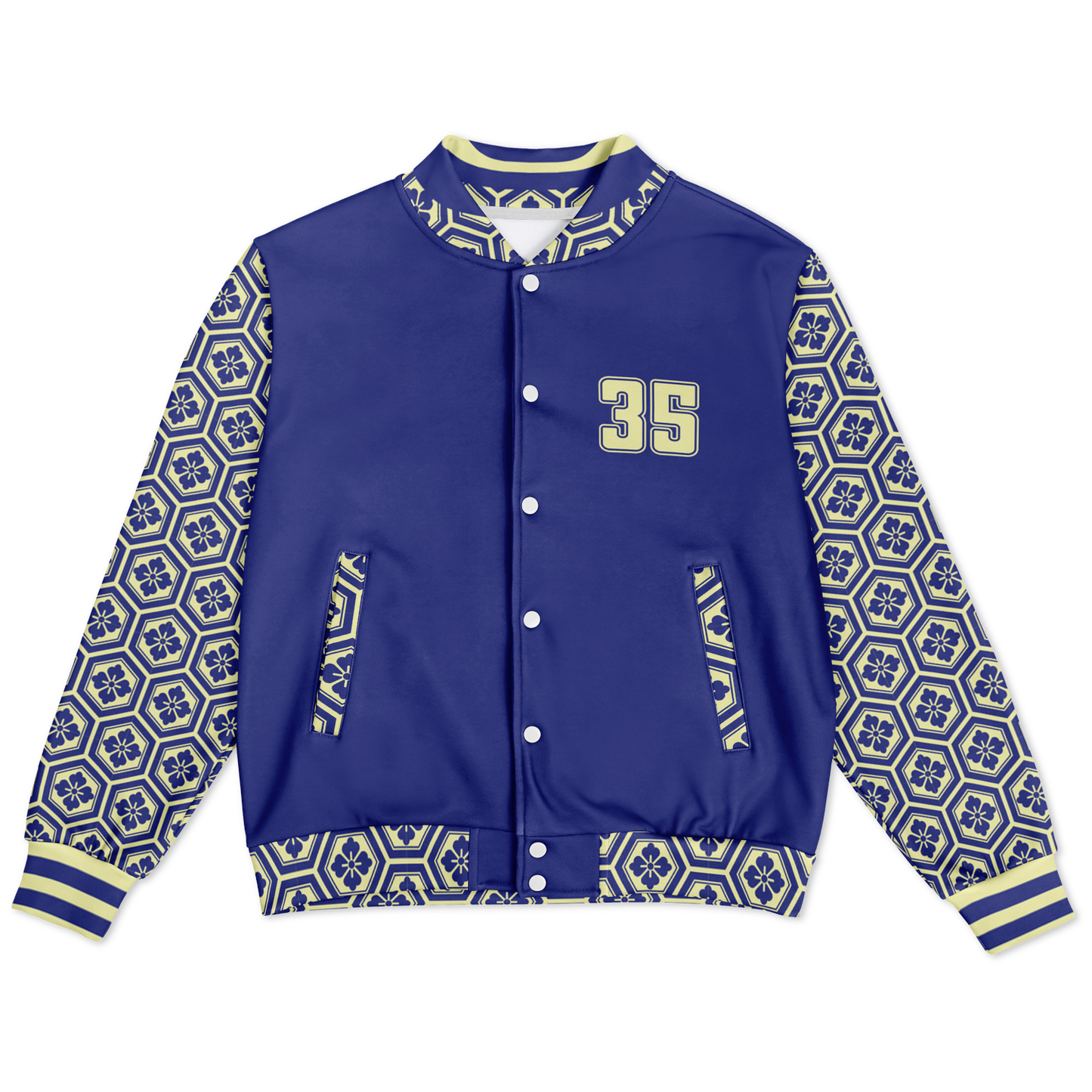 Baseball Jacket - Floral Hex Patterned