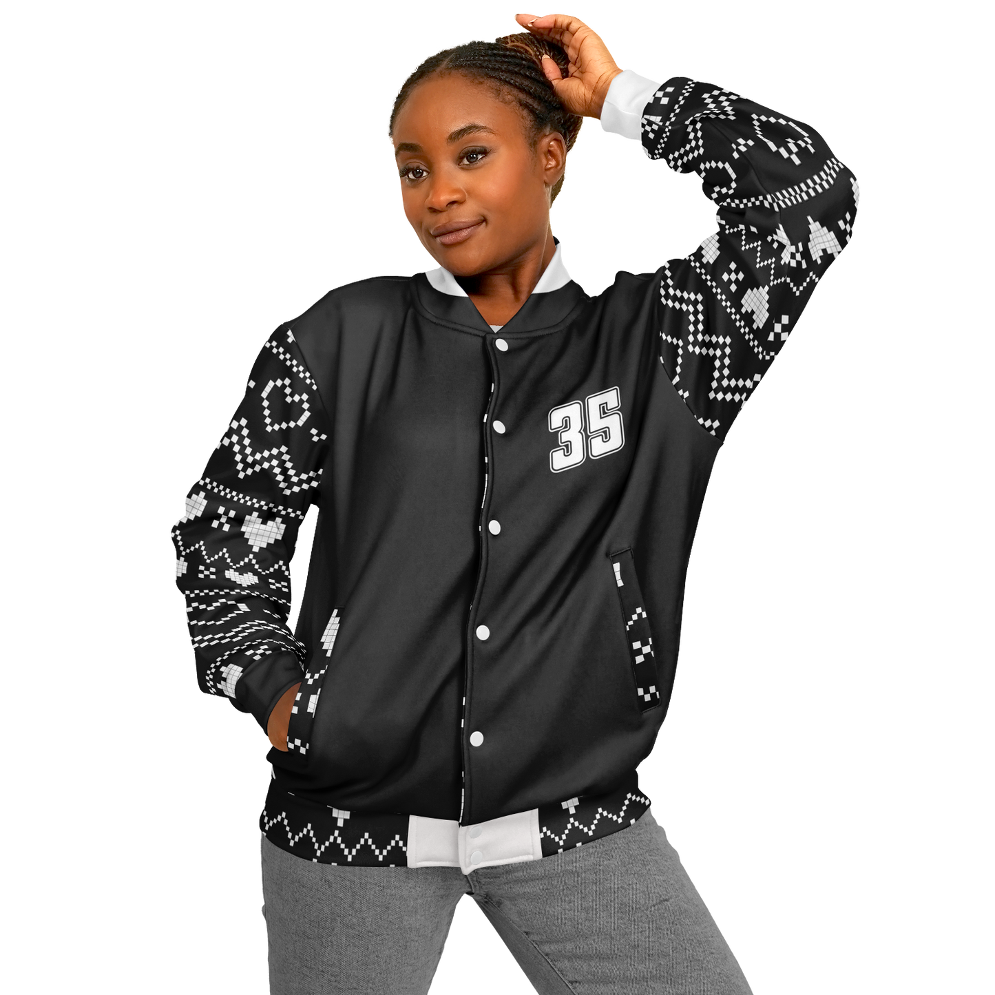 Baseball Jacket - Black Christmas Numbered