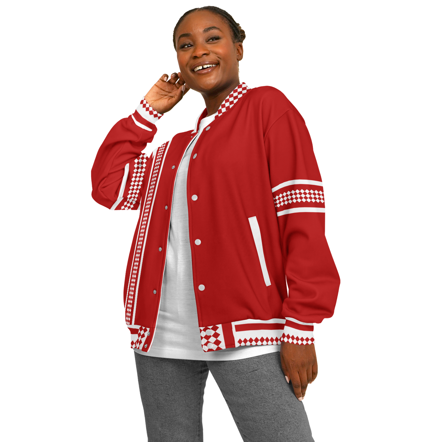 Baseball Jacket - Red Christmas Numbered