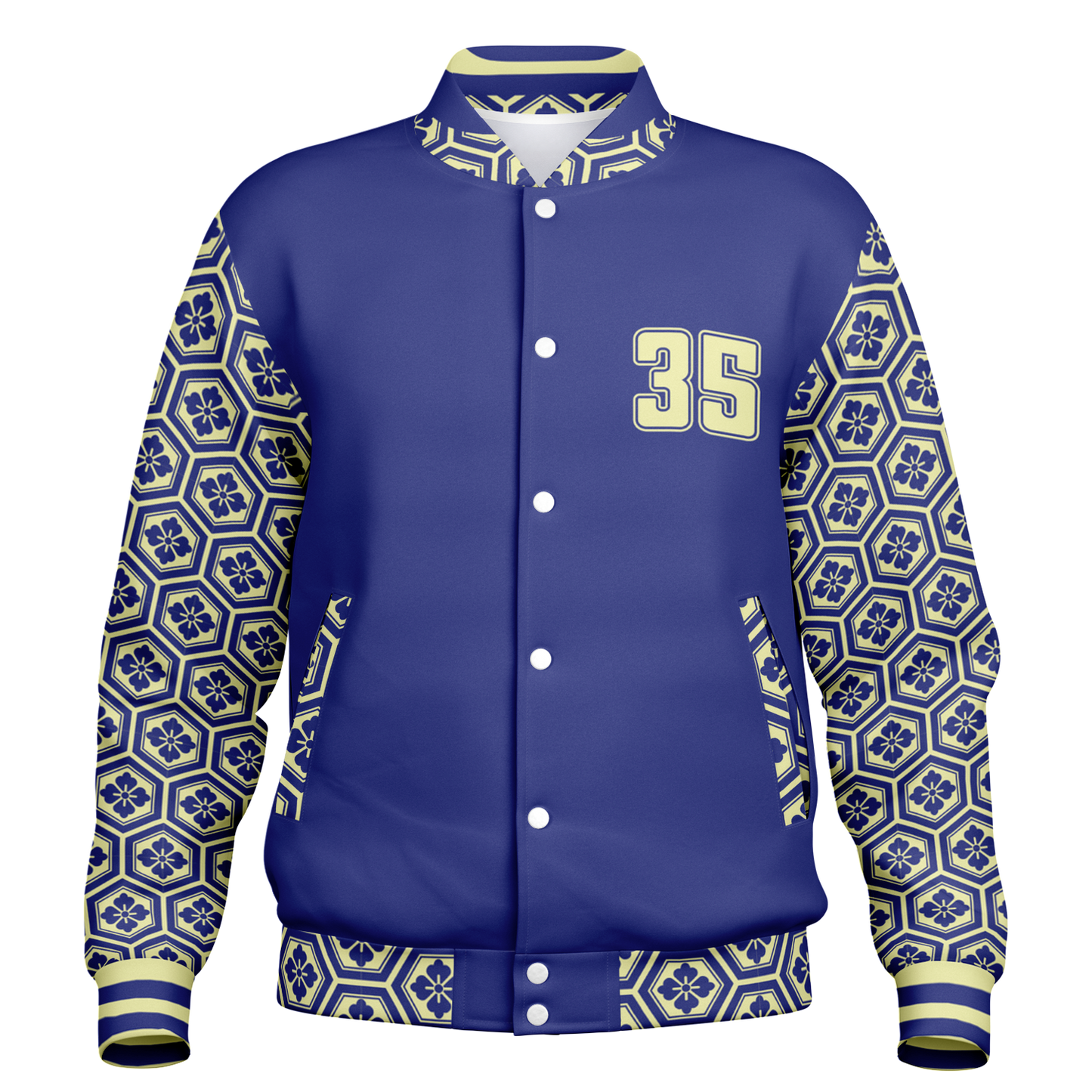 Baseball Jacket - Floral Hex Patterned