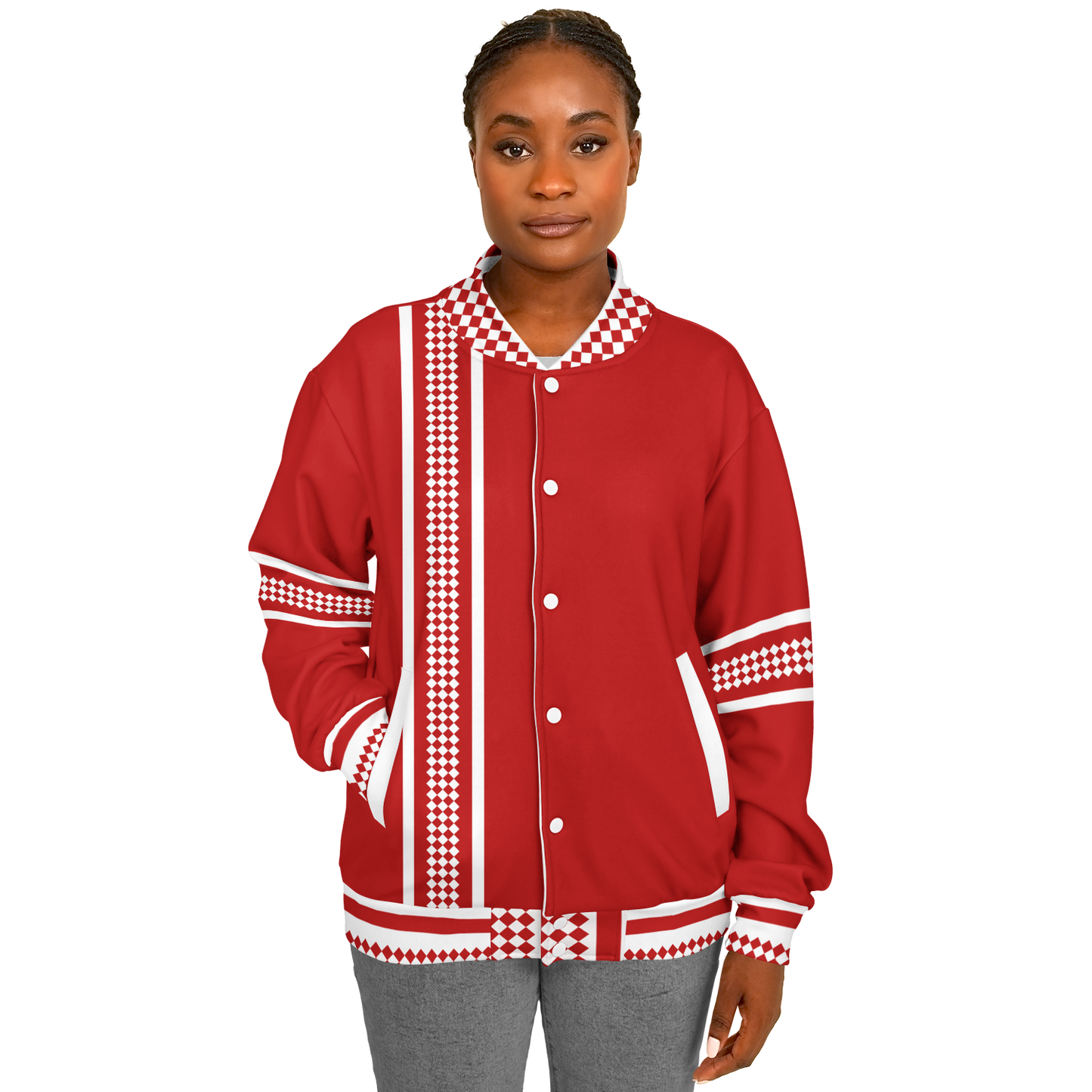 Baseball Jacket - Red Christmas Numbered