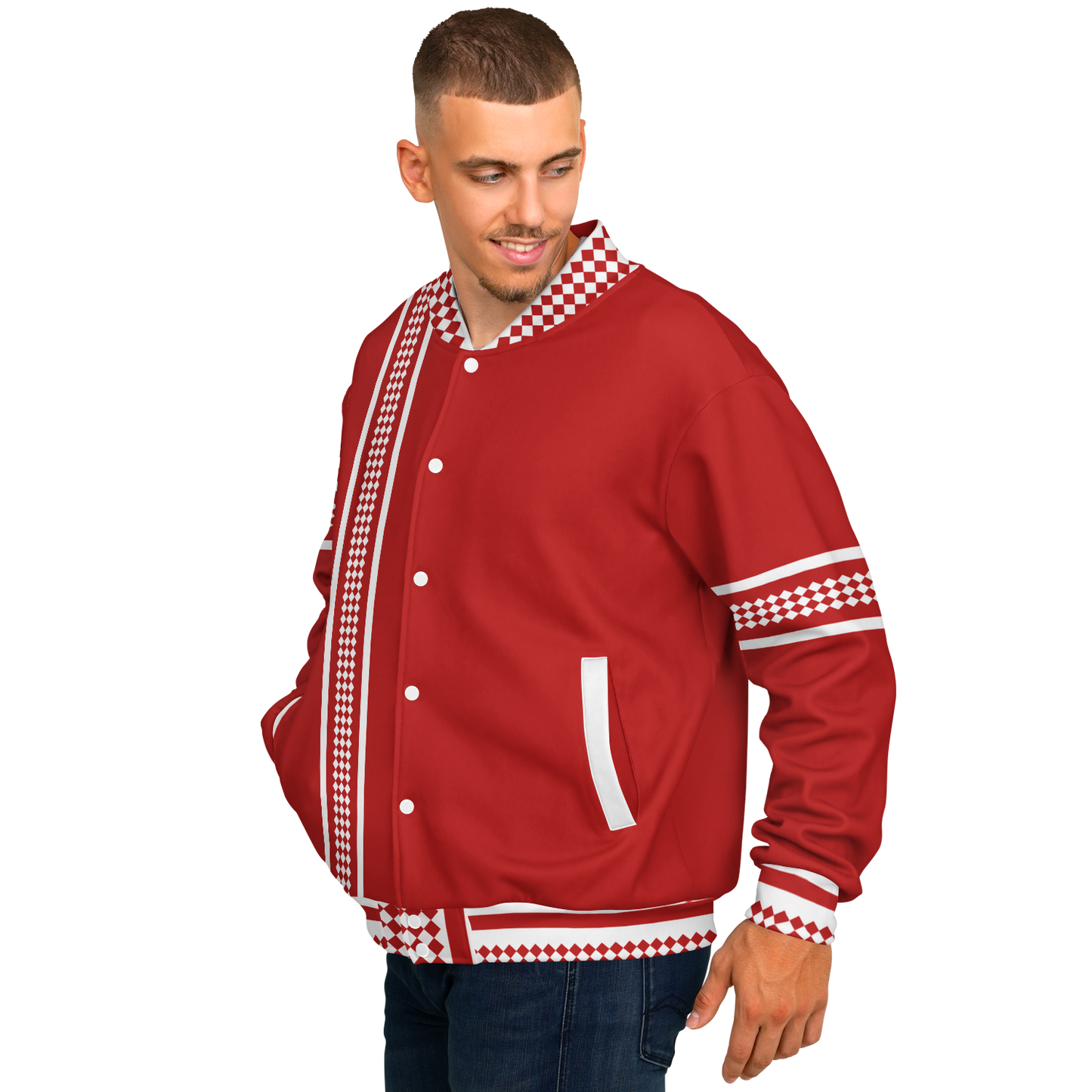 Baseball Jacket - Red Christmas Numbered