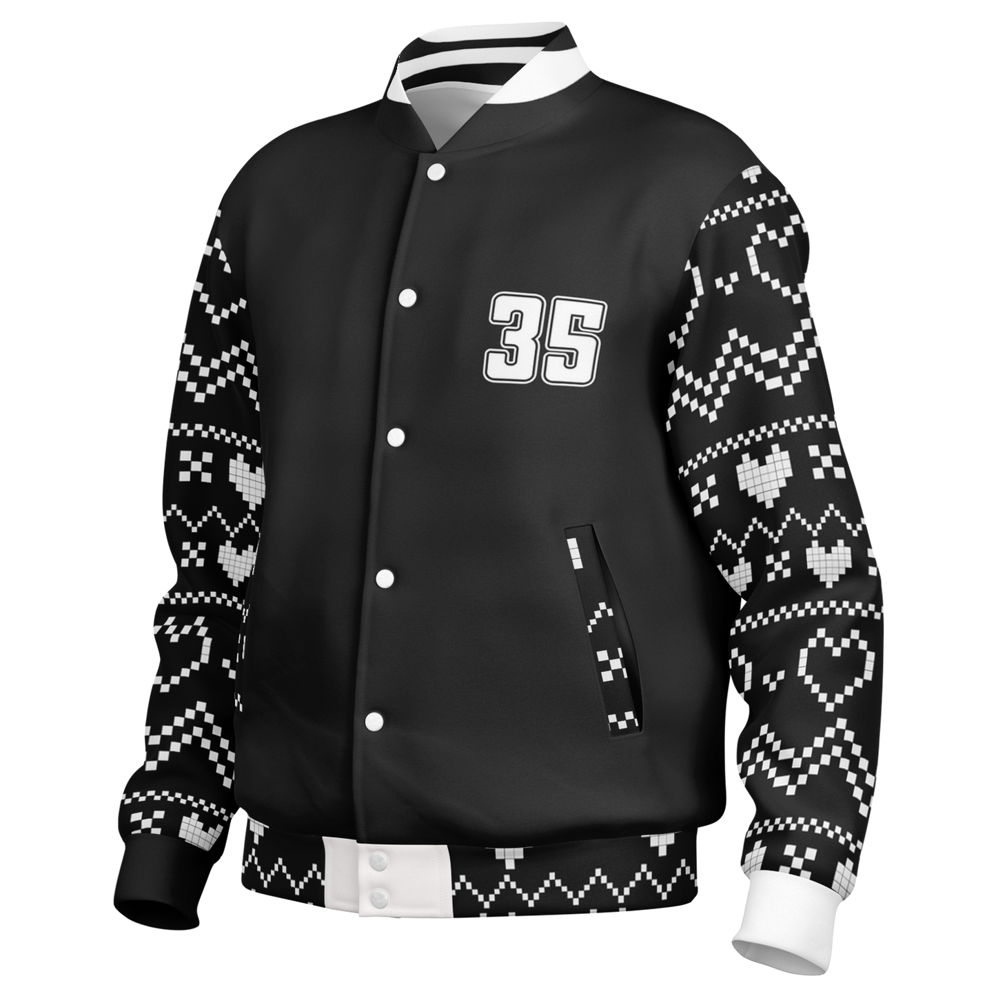 Baseball Jacket - Black Christmas Numbered