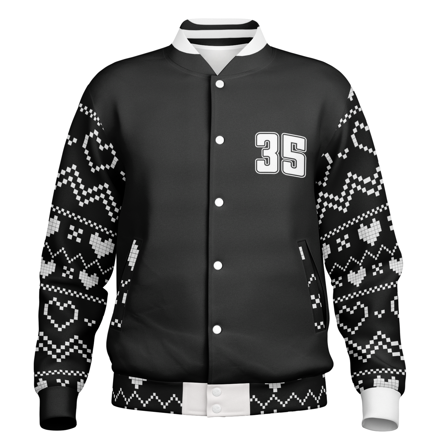 Baseball Jacket - Black Christmas Numbered