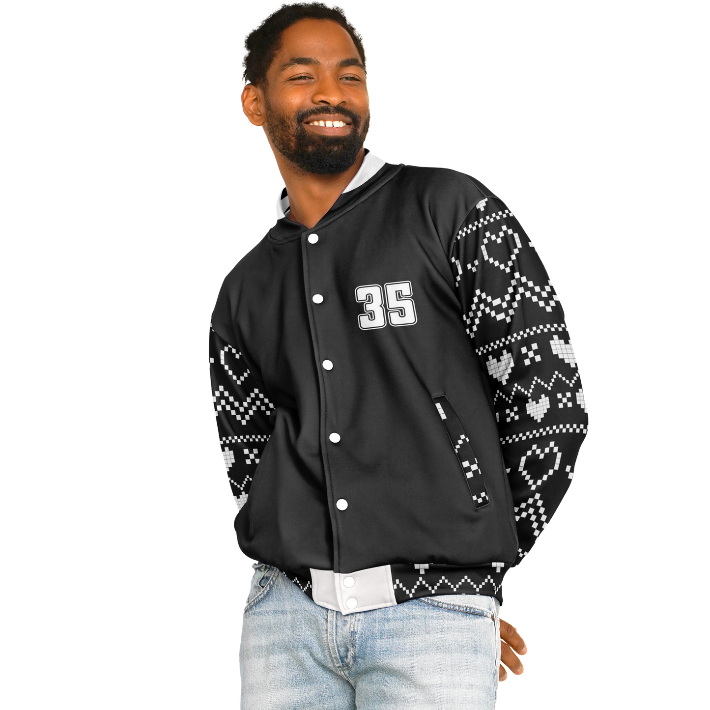 Baseball Jacket - Black Christmas Numbered