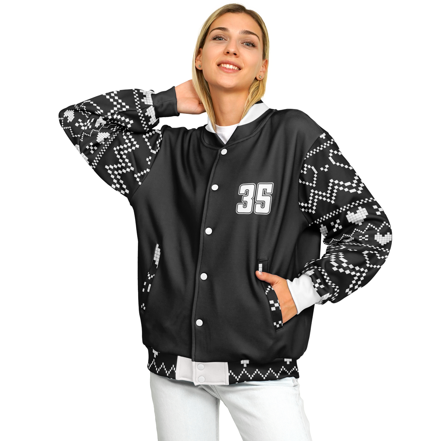 Baseball Jacket - Black Christmas Numbered