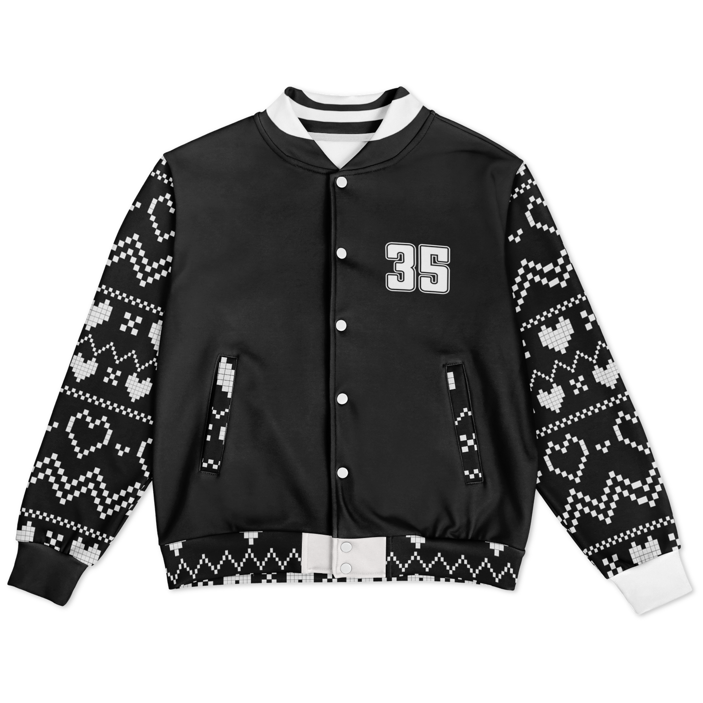 Baseball Jacket - Black Christmas Numbered