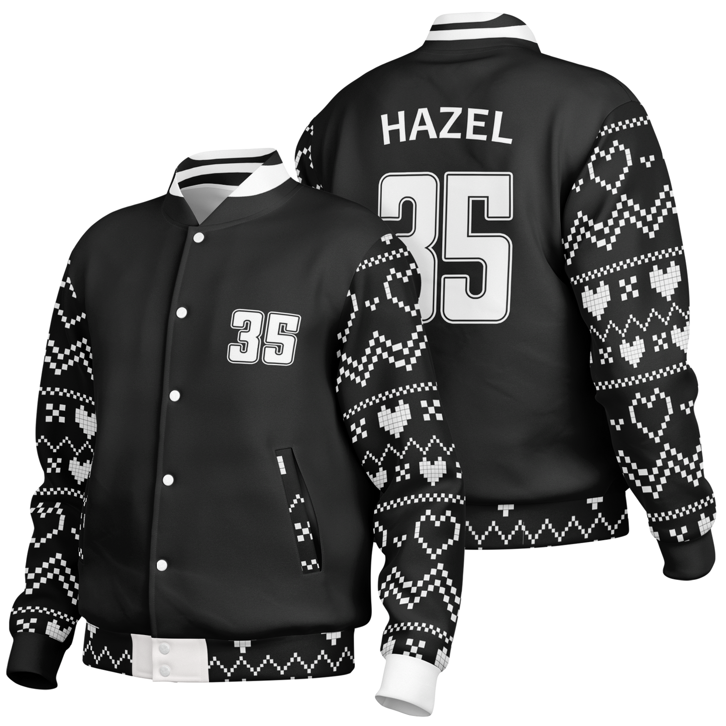 Baseball Jacket - Black Christmas Numbered